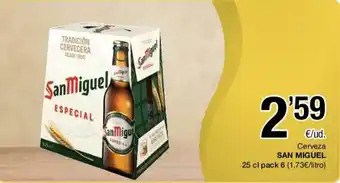 SPAR San Miguel Cerveza 25cl pack 6 oferta