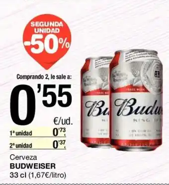 SPAR Budweiser Cerveza 33cl oferta