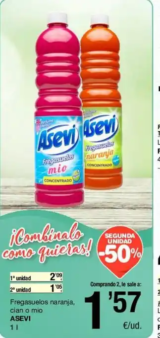 SPAR Asevi Fregasuelos naranja, cian o mio 1L oferta