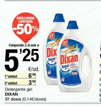 SPAR Dixan Detergente gel 37 dosis oferta