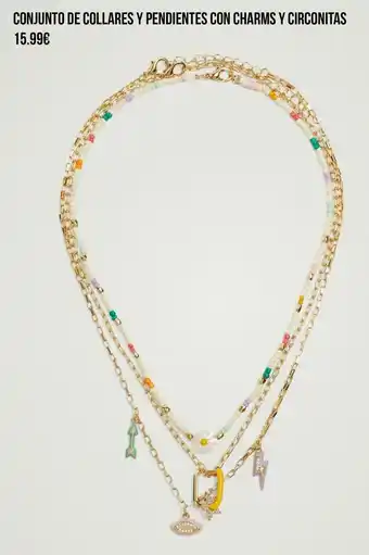 Parfois Conjunto de collares y pendientes con charms y circonitas oferta