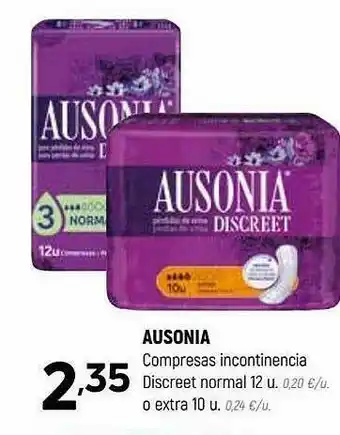 Coviran Ausonia Compresas Incontinencia Discreet Normal O Extra oferta