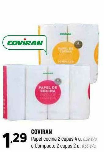 Coviran Coviran Papel Cocina 2 Capas O Compacto 2 Capas oferta