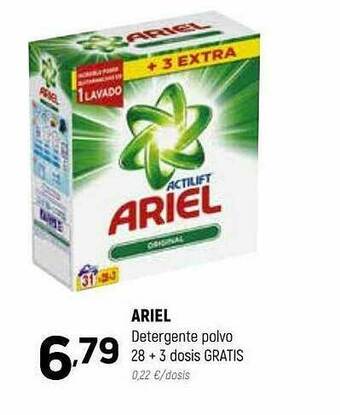 Coviran Ariel Detergente Polvo 28 + 3 Dosis Gratis oferta