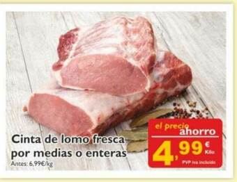 Supermercados La Despensa Cinta De Lomo Fresca Por Medias O Enteras oferta