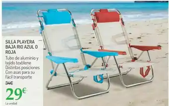 Carrefour Silla playera baja rio azul o roja oferta