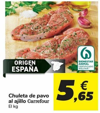 Carrefour Chuleta de pavo al ajillo carrefour oferta