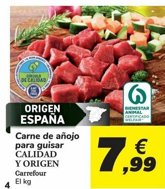 Carrefour Carne de añojo para guisar calidad y origen carrefour oferta