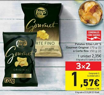 Carrefour Patatas fritas lay's gourmet original o corte fino oferta