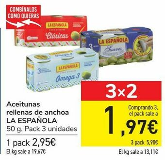 Carrefour Aceitunas rellenas de anchoa la española oferta