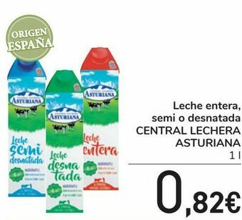 Carrefour Leche entera, semi o desnatada central lechera asturiana oferta