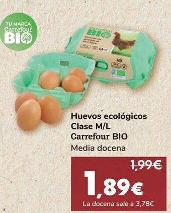 Carrefour Huevos ecológicos clase m/l carrefour bio oferta