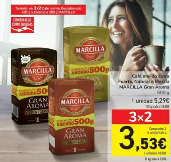 Carrefour Café molido extra fuerte, natural o mezclas marcillas gran aroma oferta