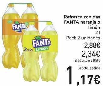Carrefour Refresco con gas fanta naranja o limón oferta