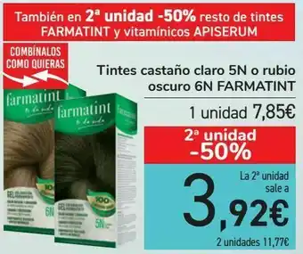 Carrefour Tintes castaño claro 5n o rubio oscuro 6n farmatint oferta