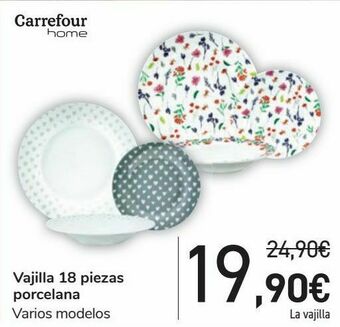 Carrefour Vajilla 18 piezas porcelana oferta