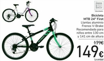 Carrefour Bicicleta mtb 24'' first oferta