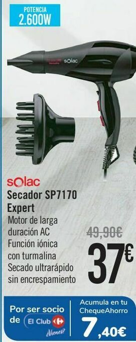 Carrefour Solac secador sp7170 expert oferta