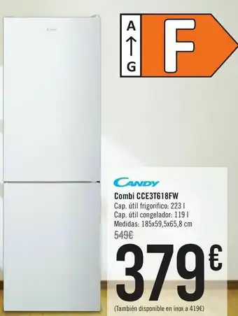 Carrefour Candy combi cce3t619fw oferta