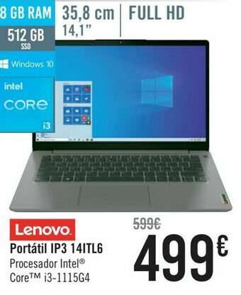 Carrefour Lenovo portátil ip3 14itl6 oferta