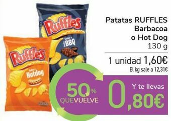 Carrefour Patatas ruffles barbacoa o hot dog oferta