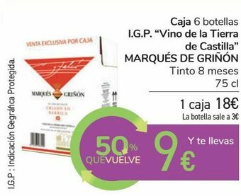 Carrefour Caja 6 botellas i.g.p. ''vinos de la tierra de castilla'' marqués de griñón oferta