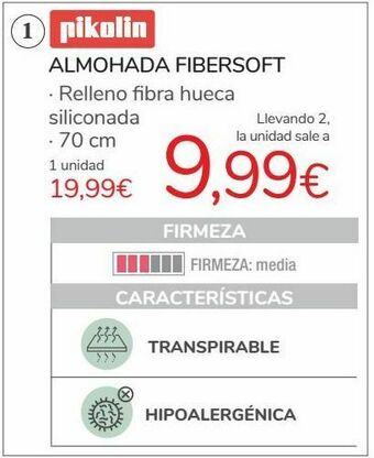 Carrefour Pikolin almohada fibersoft oferta
