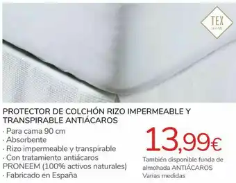 Carrefour Protectore de colchón rizo impermeable y transpirable antiácaros oferta