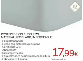 Carrefour Protector colchón rizo, material reciclado, impermeable oferta