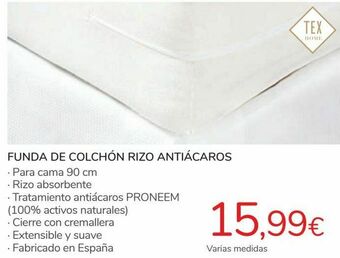 Carrefour Funda de colchón rizo antiácaros oferta