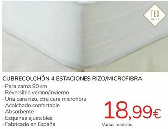 Carrefour Cubrecolchón 4 estaciones rizo/microfibra oferta
