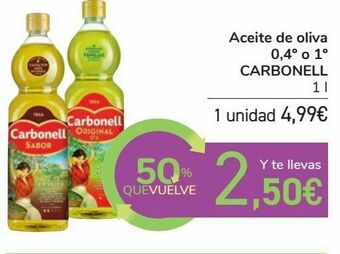 Carrefour Market Aceite de oliva 0,4º o 1º carbonell oferta