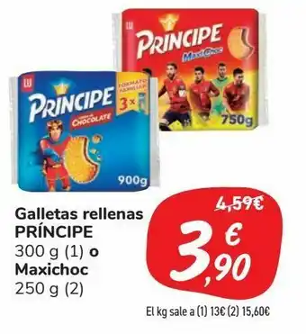 Carrefour Market Galletas rellenas príncipe 300 g o maxichoc 250 g oferta
