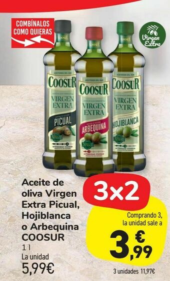 Carrefour Market Aceite de oliva virgen extra picual, hojiblanca o arbequina coosur oferta