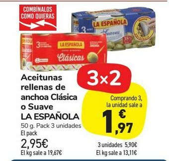 Carrefour Market Aceitunas rellenas de anchoa clásica o suave la española oferta