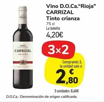 Carrefour Market Vino d.o.ca.“rioja” carrizal tinto crianza oferta