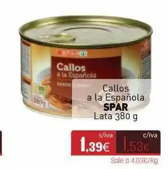 Cuevas Cash Callos A La Española Spar oferta