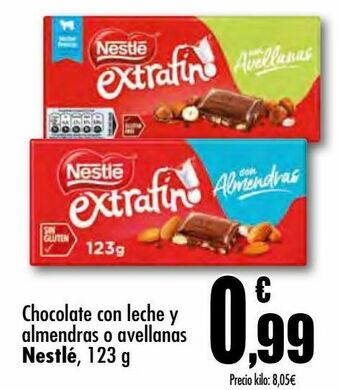 Unide Supermercados Chocolate con leche y almendras o avellanas nestlé oferta