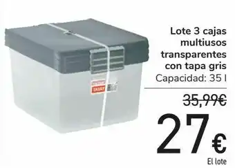 NESCAFÉ Dolce Gusto Lote 3 cajas multiusos trasparentes con tapa gris oferta