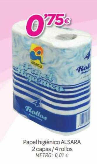 Alsara Supermercados Papel Higiénico Alsara 2 Capas 4 Rollos oferta