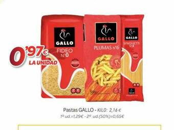 Alsara Supermercados Pastas Gallo oferta