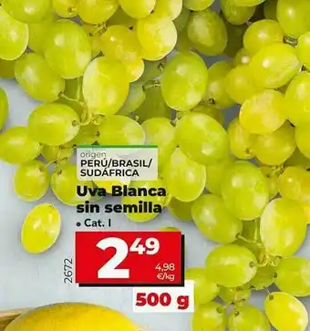 Dia Supermercados Uva Blanca Sin Semilla oferta