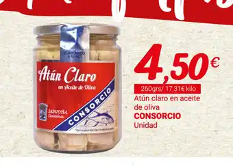 Supermercados Plaza Consorcio Atún Claro en Aceite de Oliva 260grs oferta