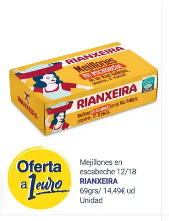 Supermercados Plaza Rianxeira Mejillones en Escabeche 12/18 69grs oferta