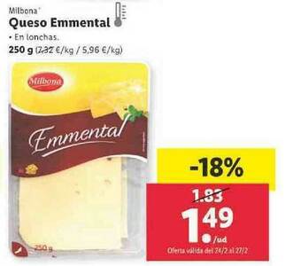 Lidl Queso Emmental oferta