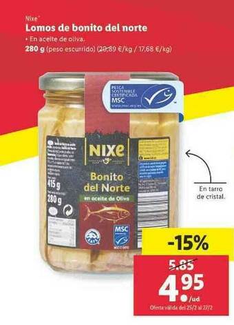 Lidl Lomos De Bonito Del Norte oferta