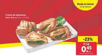 Lidl Cresta De Espinacas oferta