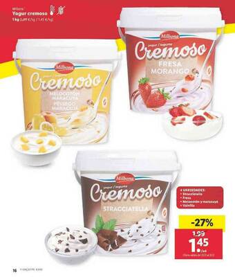 Lidl Yogur Cremoso oferta