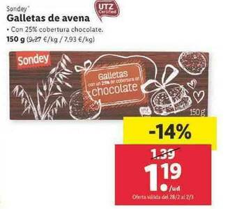 Lidl Galletas De Avena oferta