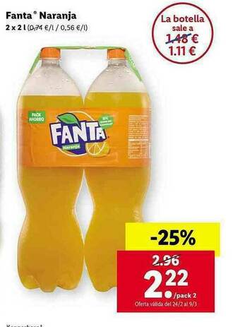 Lidl Fanta Naranja oferta